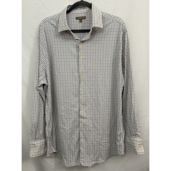 Peter Millar Summer Comfort Long Sleeve Performance Red White Blue Plaid Size XL - Picture 2 of 7